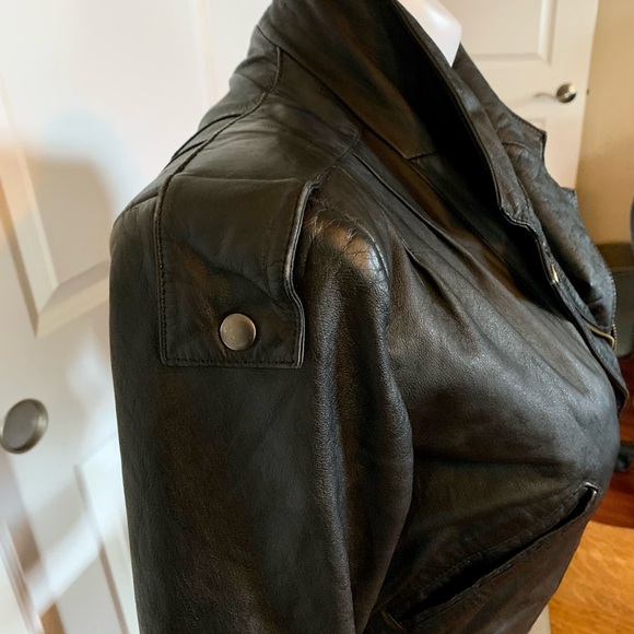 SALE- EX CONDITION SUPER CHIC FIDELITY LEATHER MOTO JACKET.💞 - Picture 3 of 13